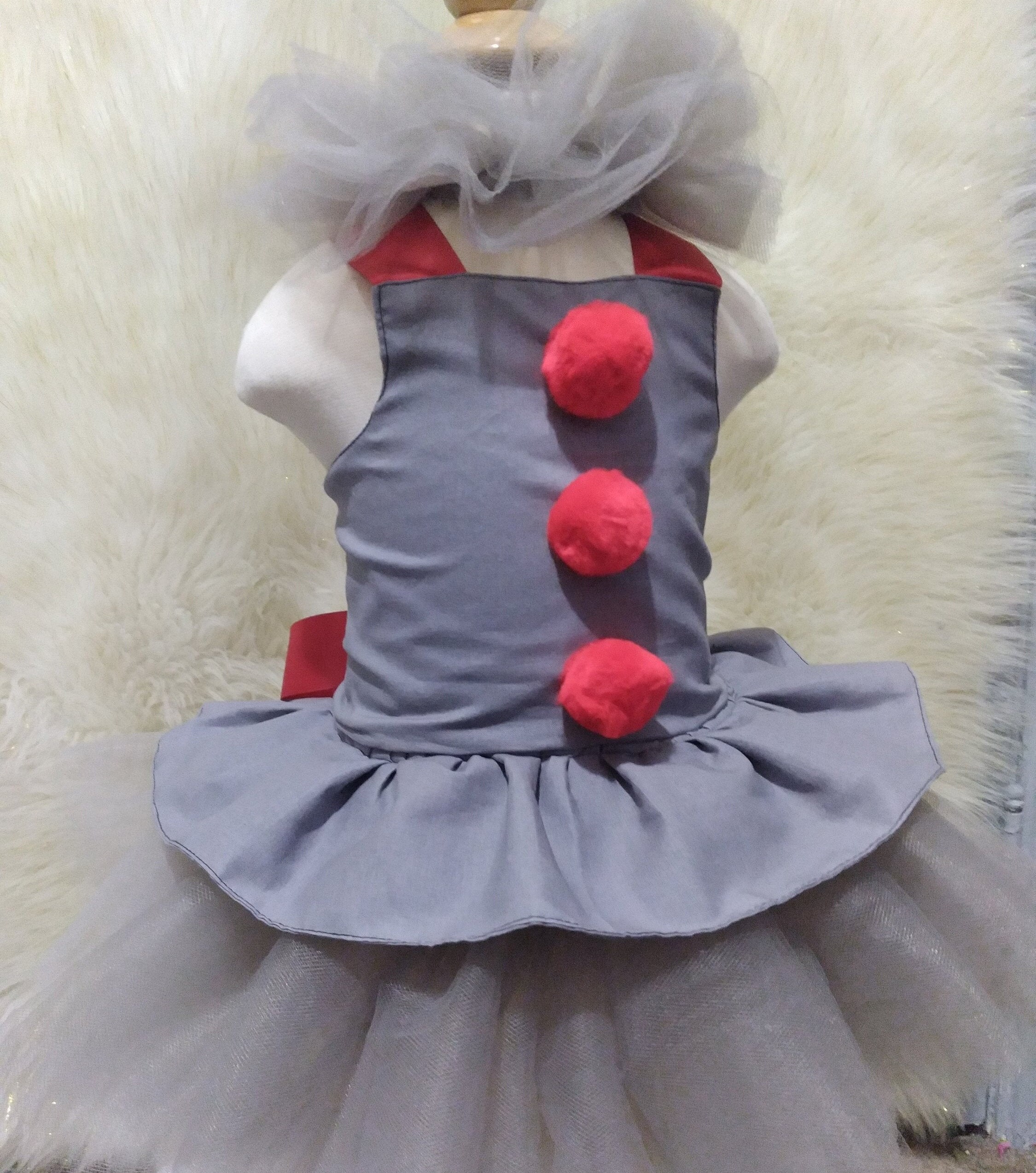 Pennywise dress, scary clown costume, Pennywise cosplay, Halloween tutu dress
