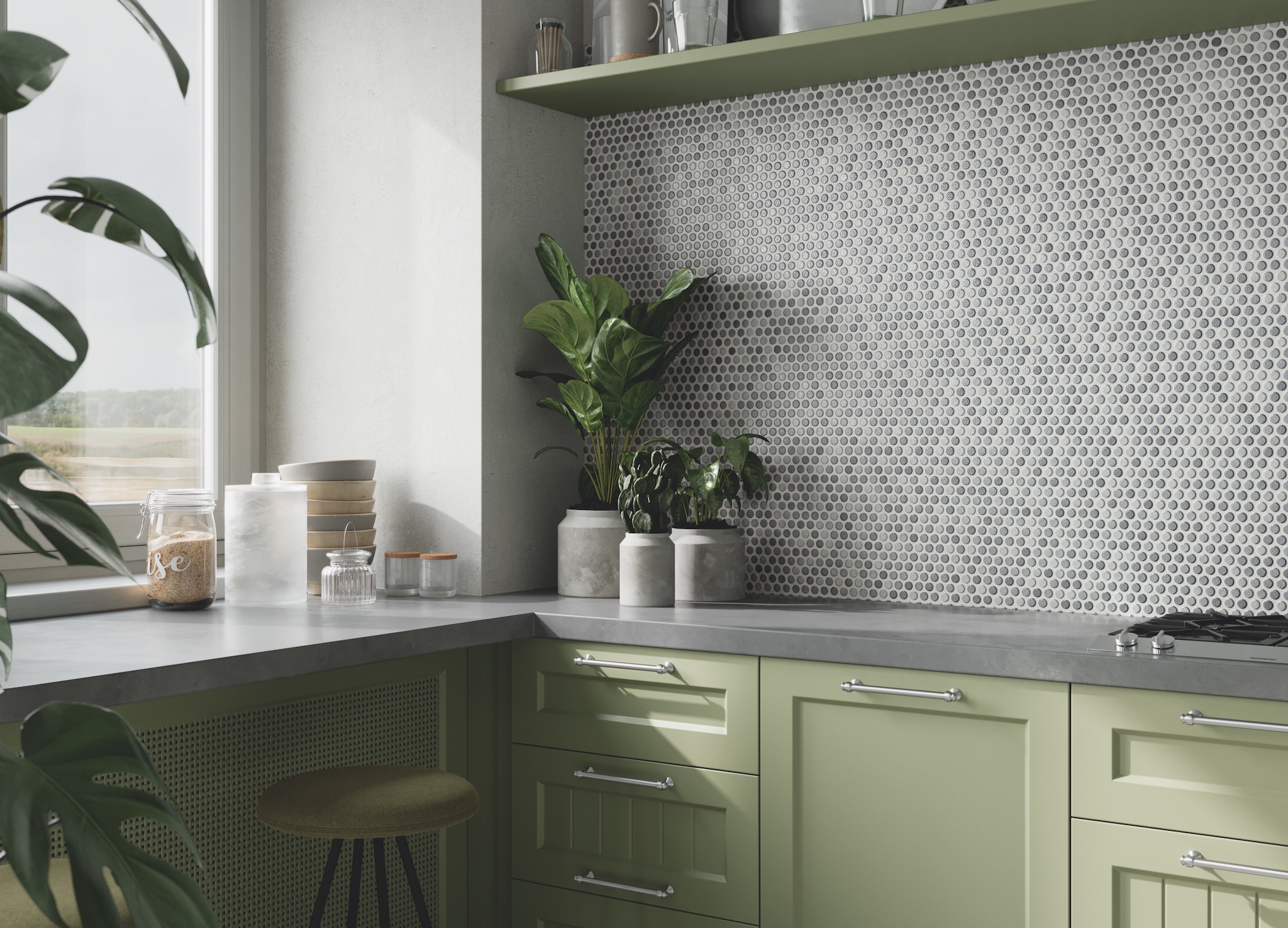 Penny Mosaïque Gris Glossy