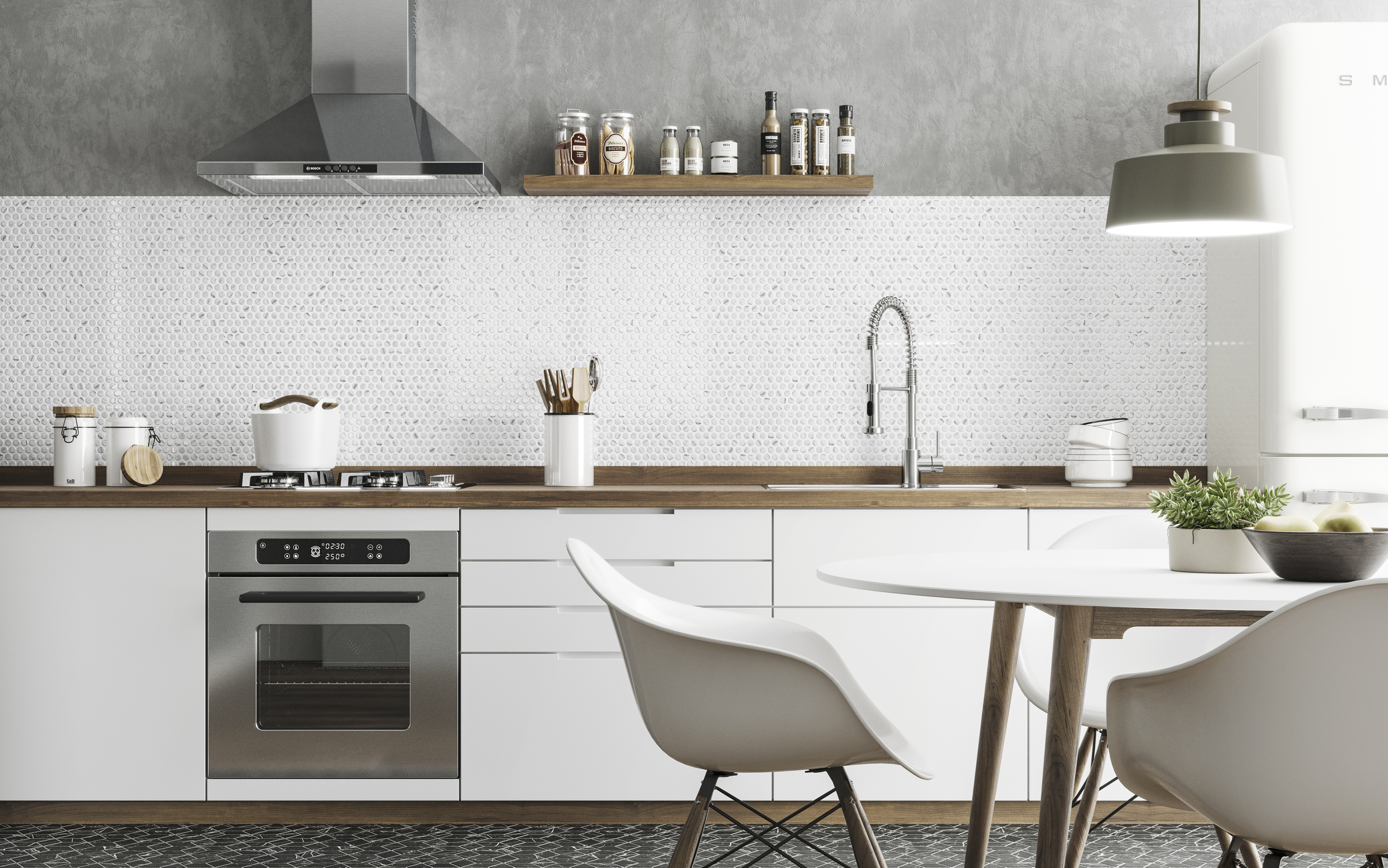 Penny Mosaïque Blanc Marbre