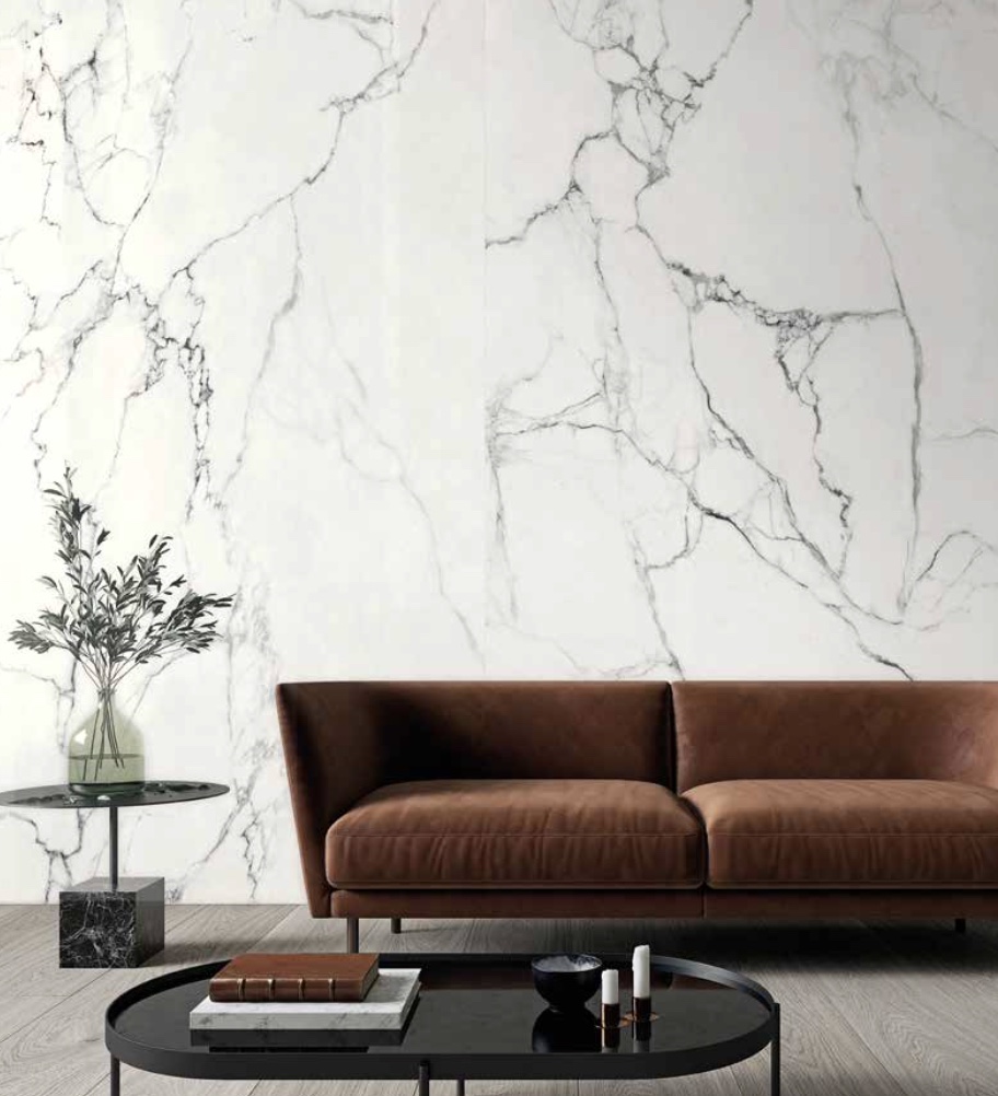 Statuario 60x120 cm effet marbre blanc et gris