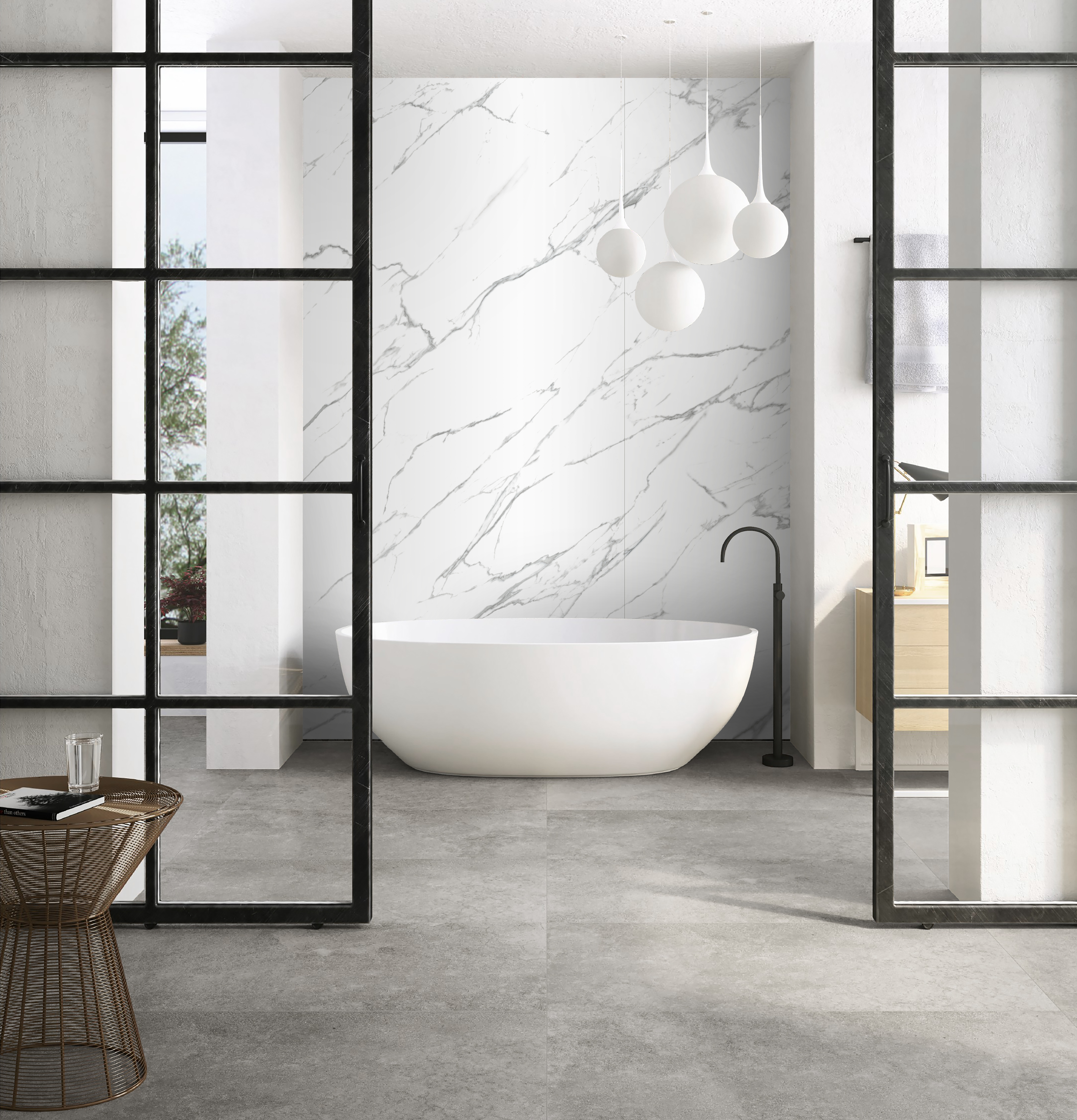 Calacatta effet marbre blanc 60x120cm