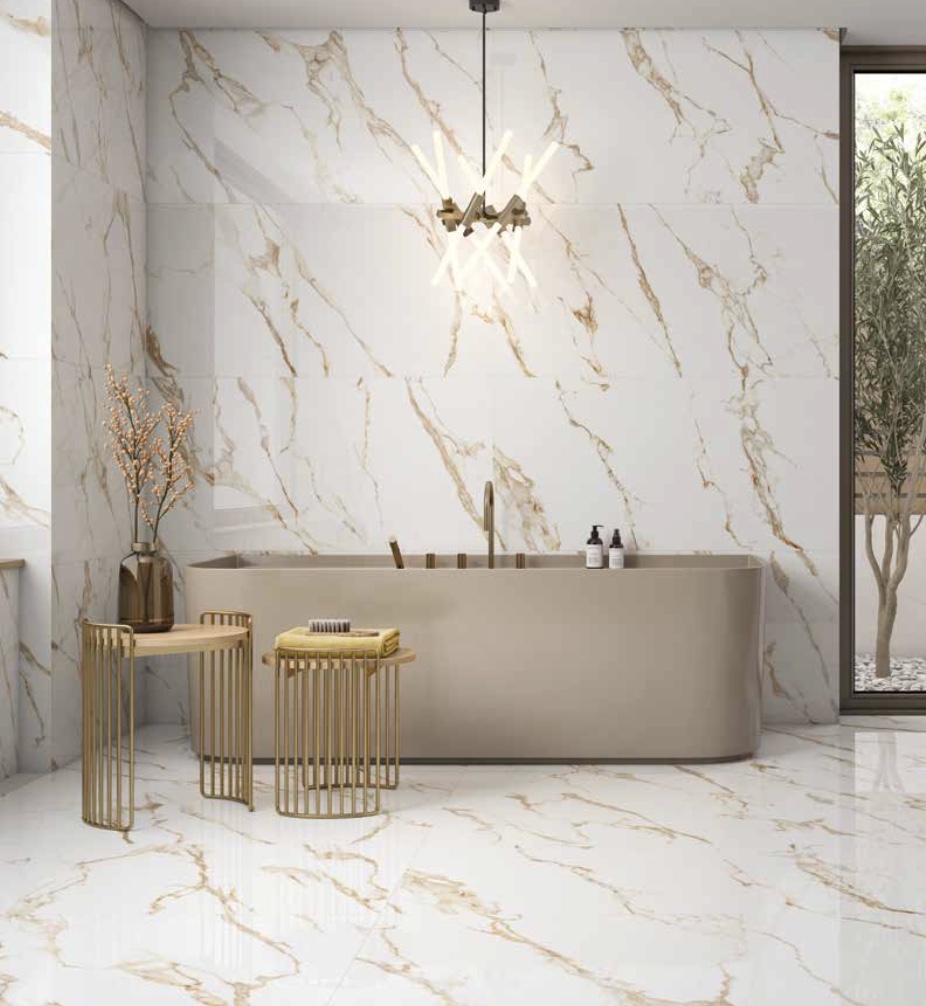 Calacatta Royal 60x120cm marbre blanc nervure dorée