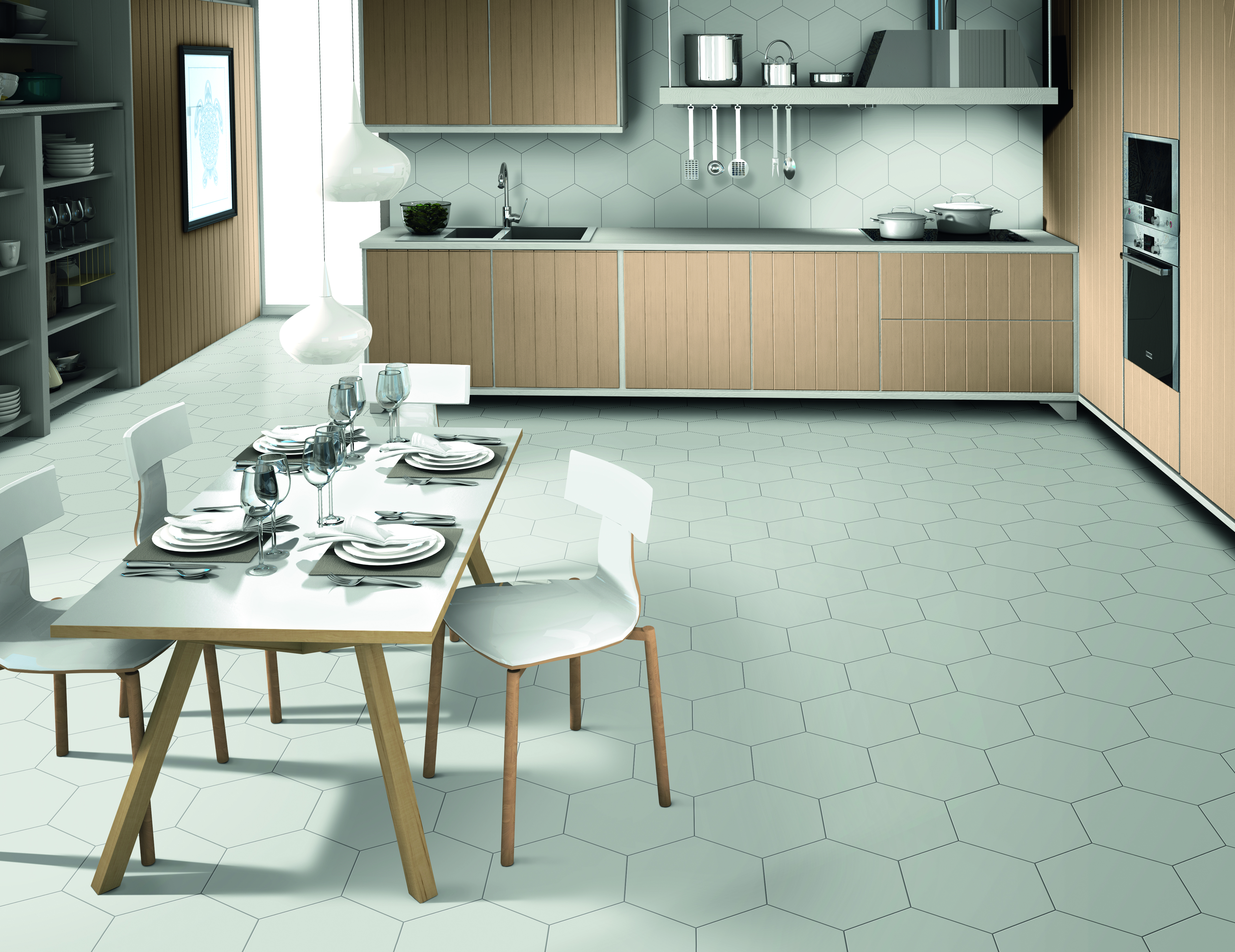 Opal Carreau hexagonal mate Élégant et moderne