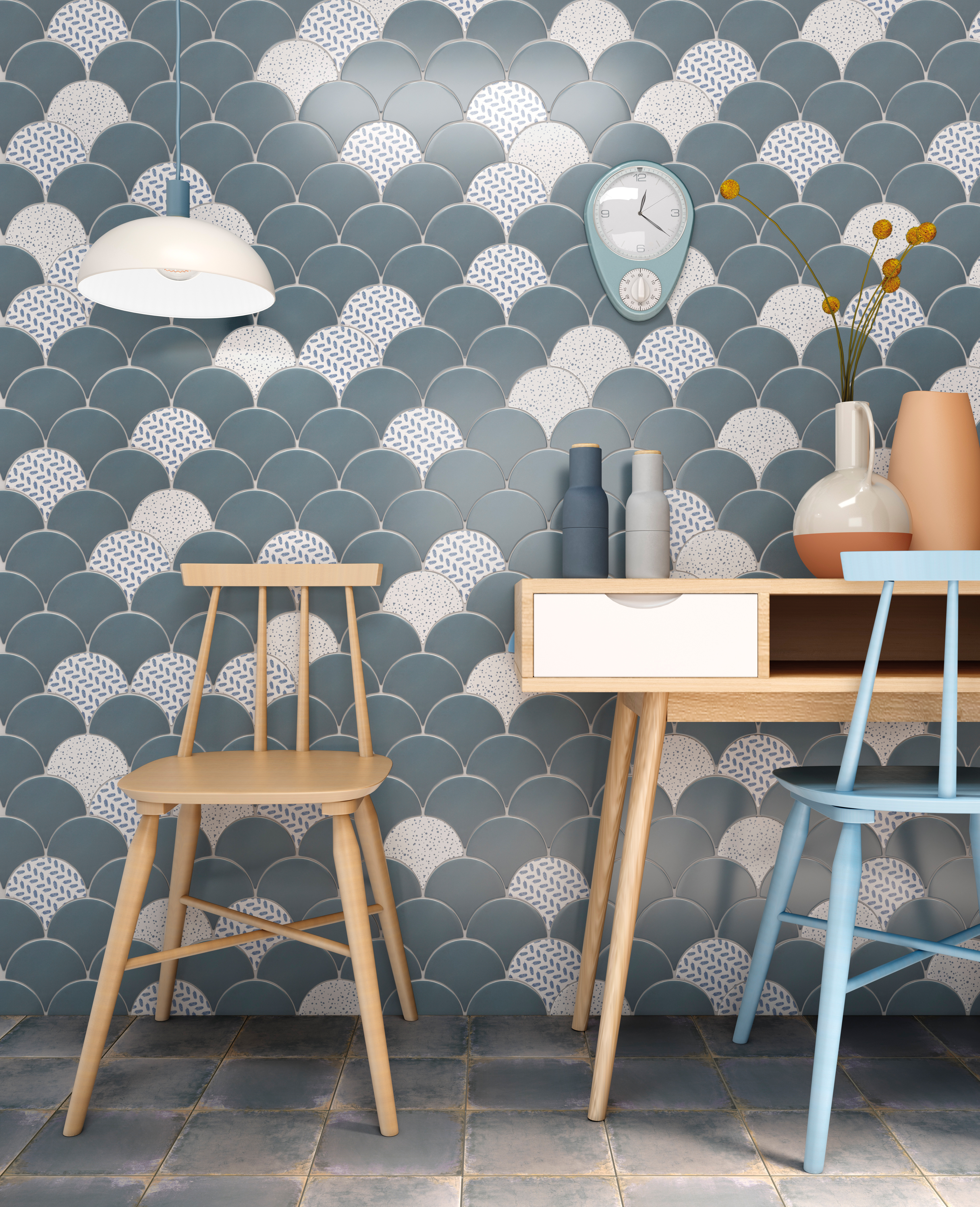 Carrelage en forme d'écaille