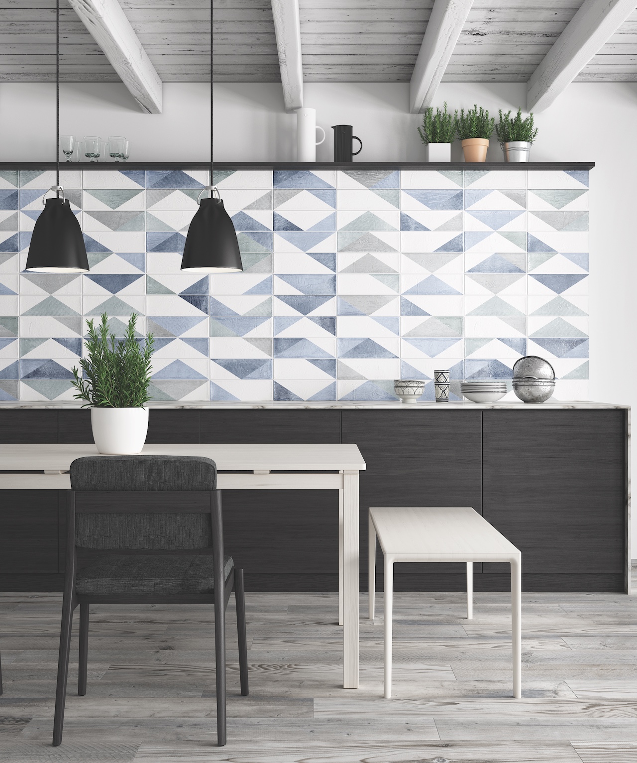 Delta Carrelage mural géométrique