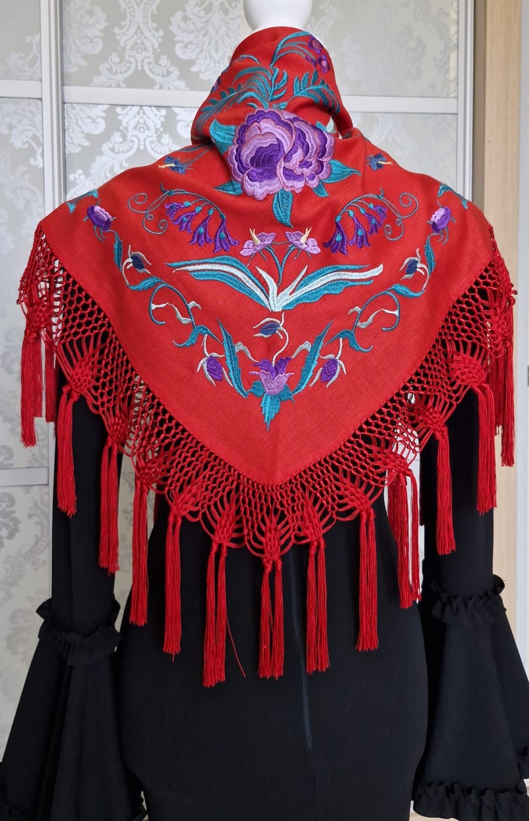 Mantoncillo de lino rojo