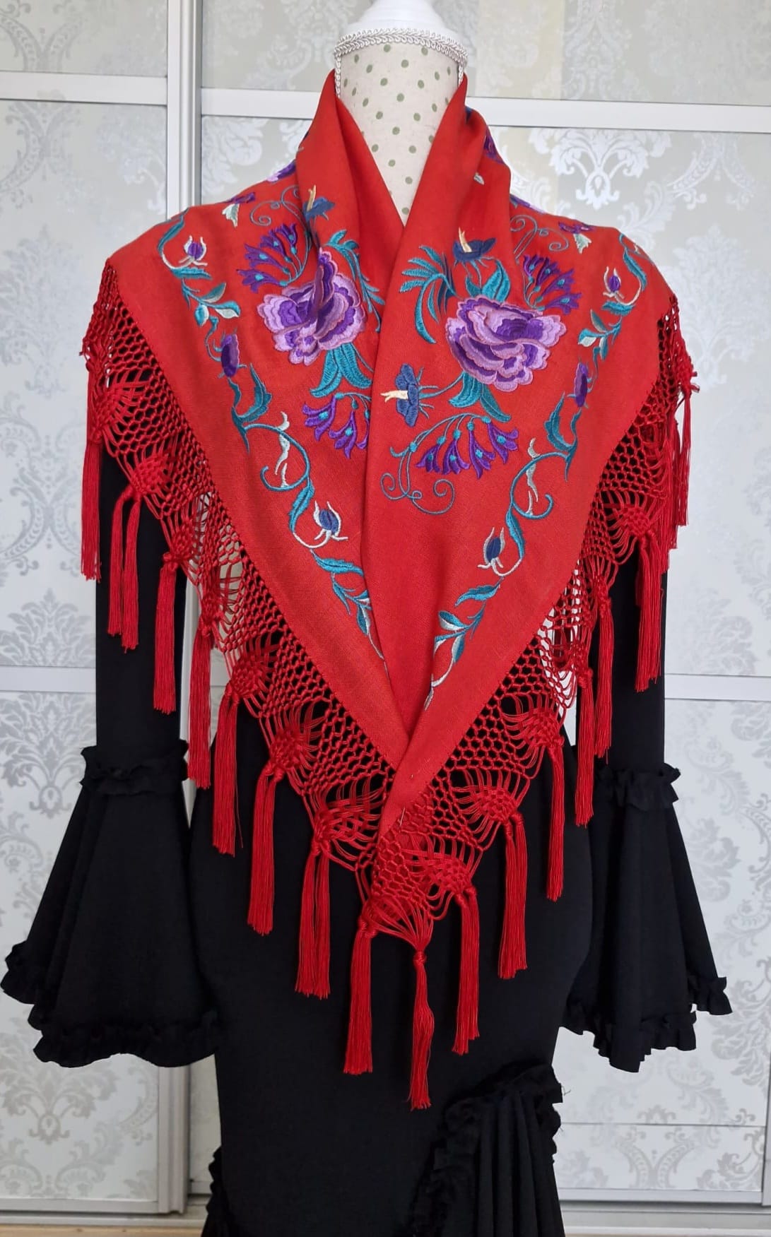 Mantoncillo de lino rojo