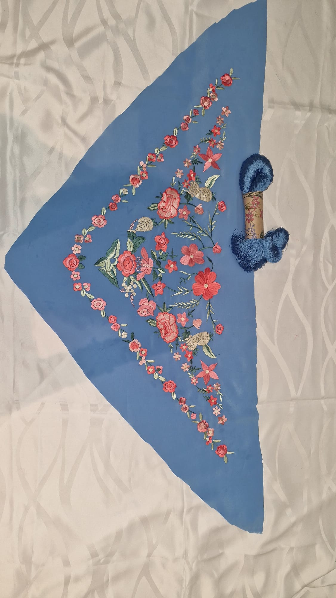 Kit mantoncillo + seda celeste