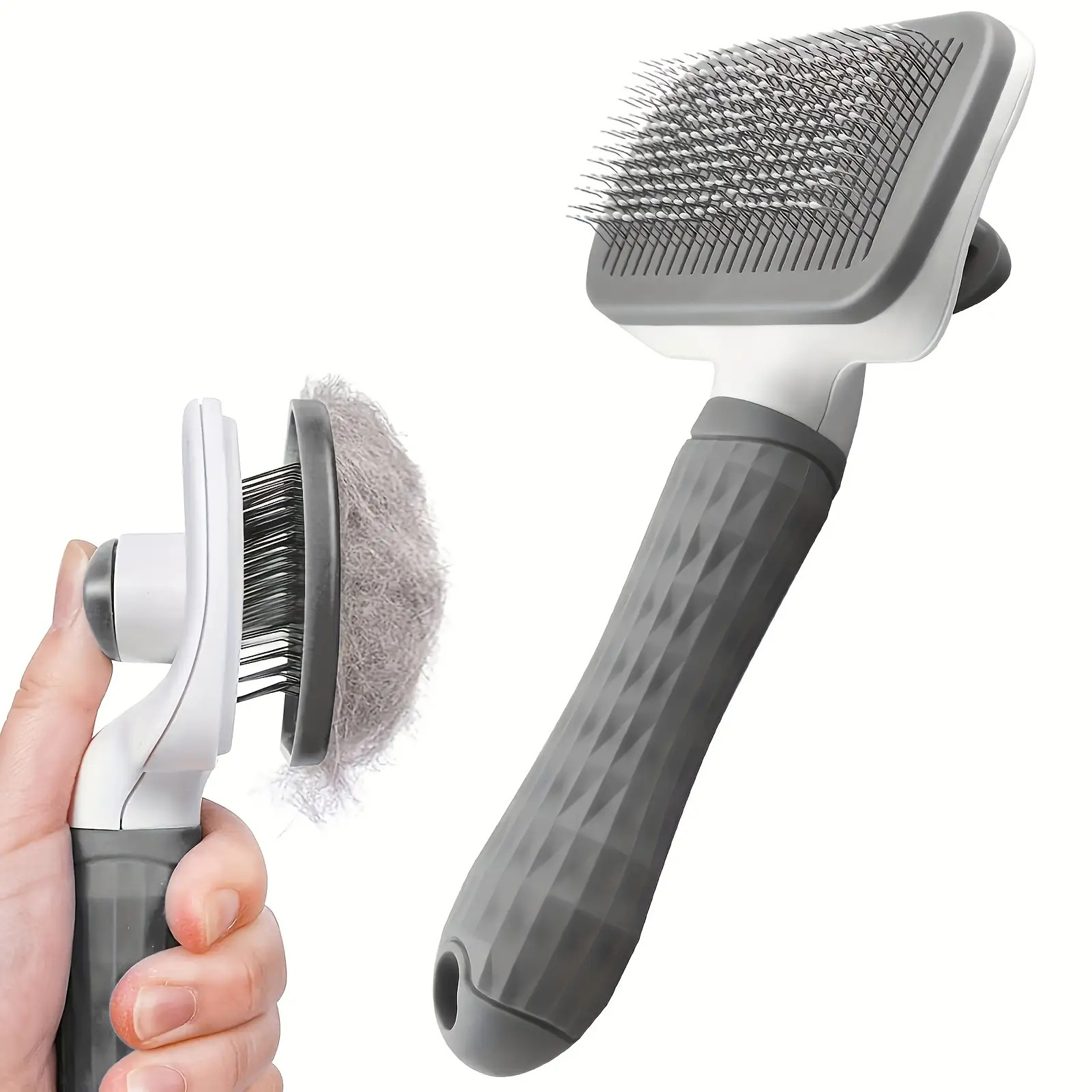 🐾 Brosse de toilettage auto-nettoyante – démêle, masse & enlève les poils morts