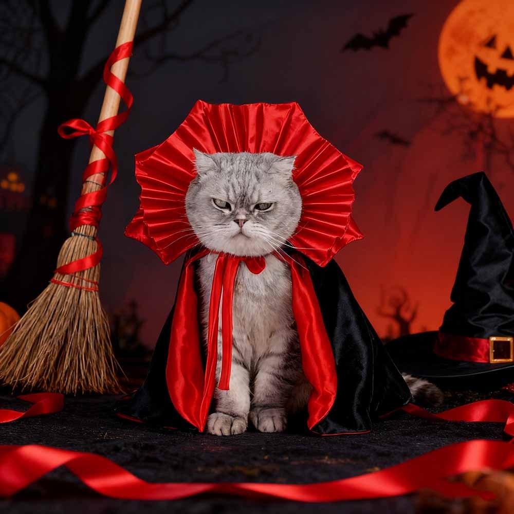 🐾 COSTUME VAMPIRE POUR CHAT – CAPE
