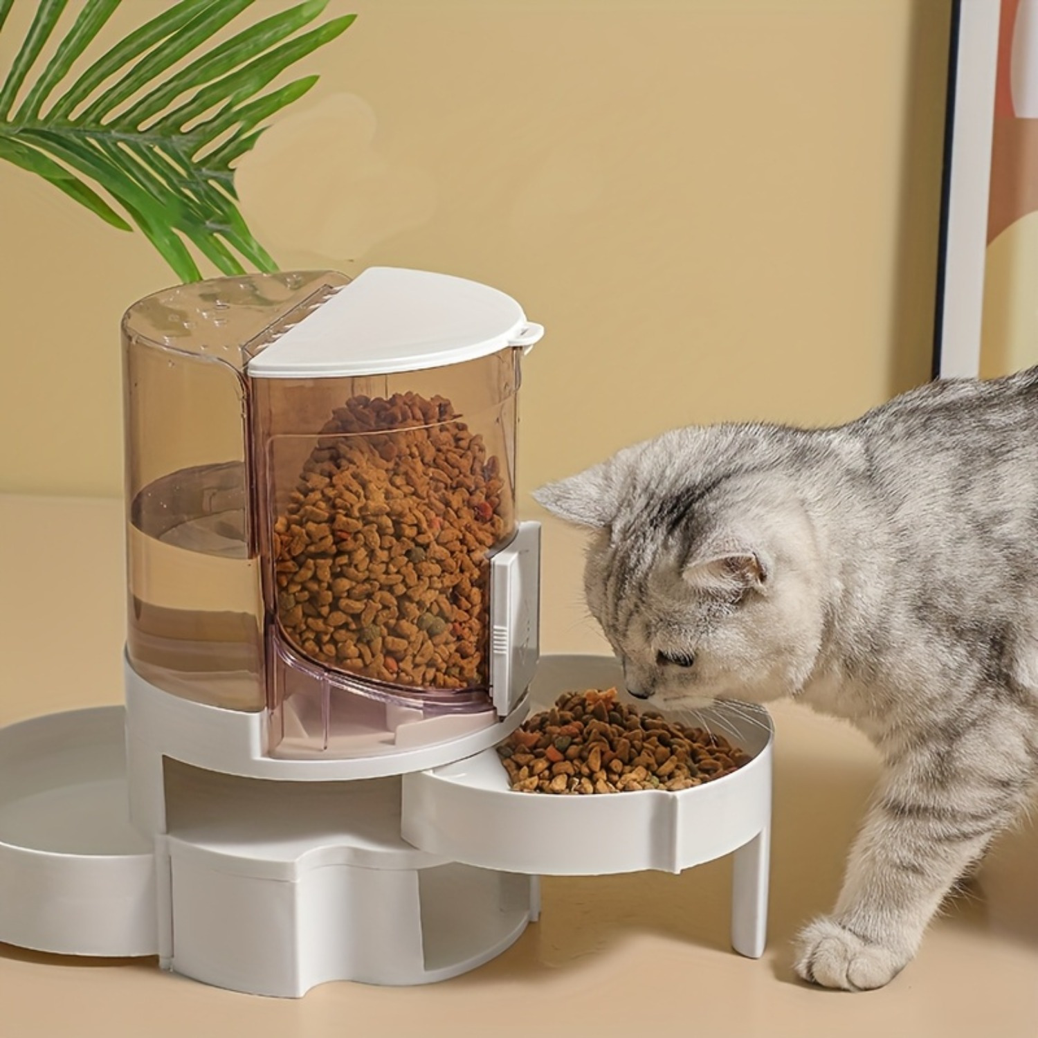 🐾 DISTRIBUTEUR AUTOMATIQUE 2 EN 1 – BOL DOUBLE NIVEAU, EAU & CROQUETTES