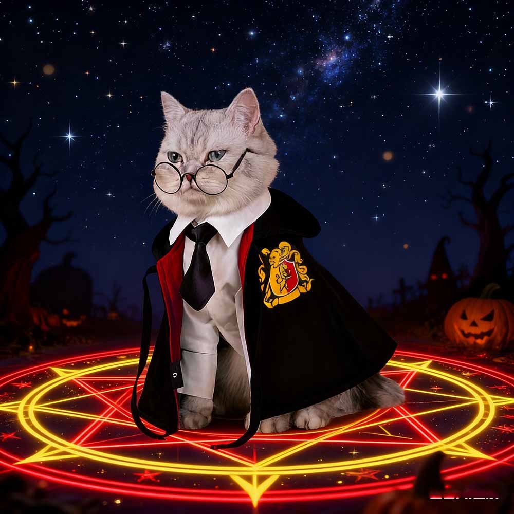 đŸ COSTUME MAGIE â CAPE & CRAVATE POUR CHAT ET PETIT CHIEN - HARRY POTTER