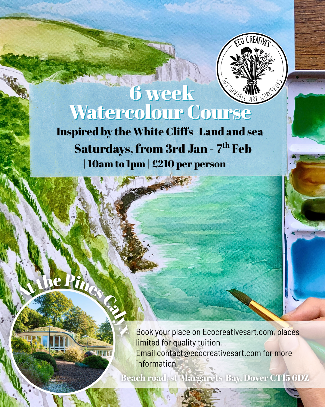 6 week Watercolour Course - inspired by the White Cliffs