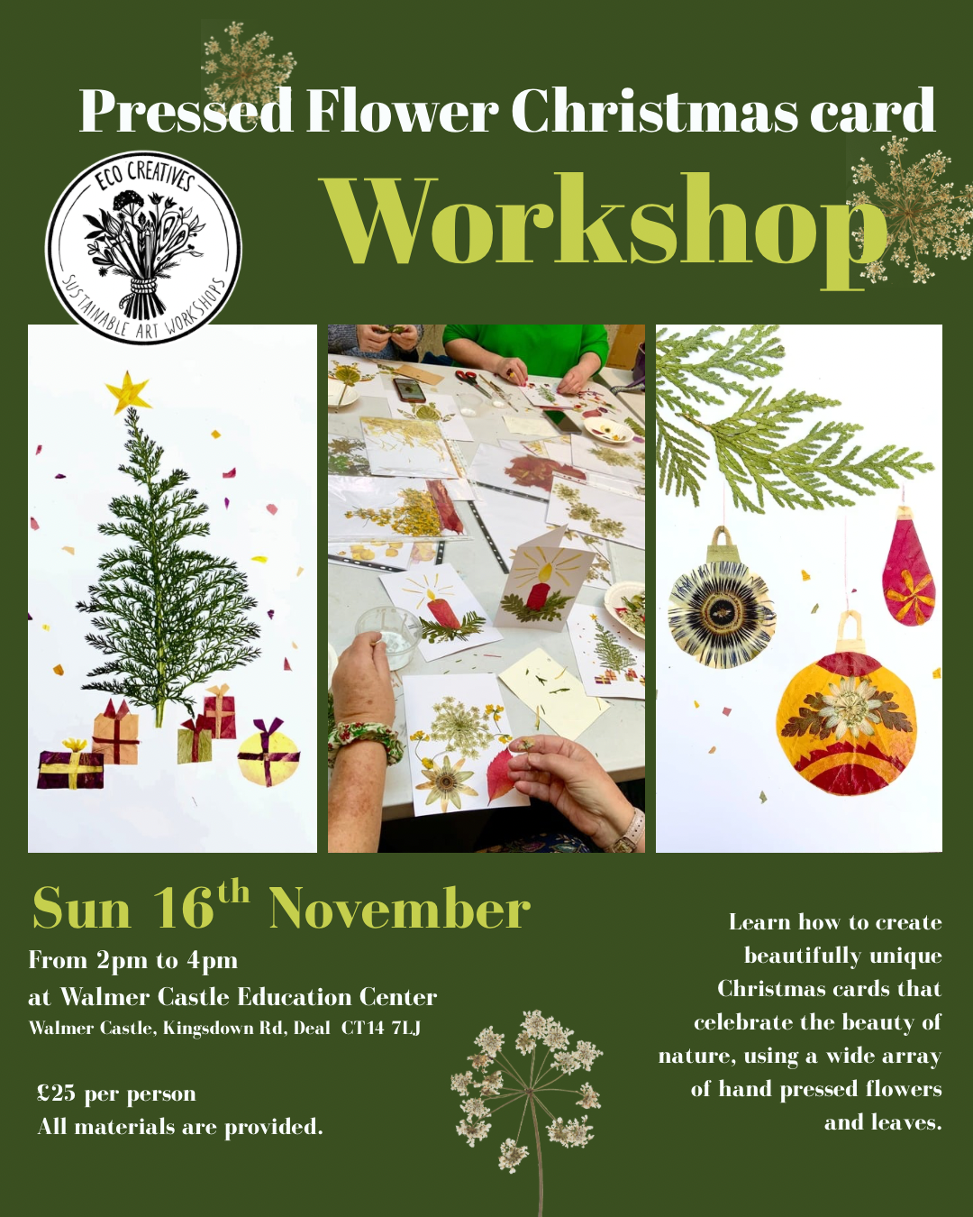 Pressed Flower Christmas Cards Workshop