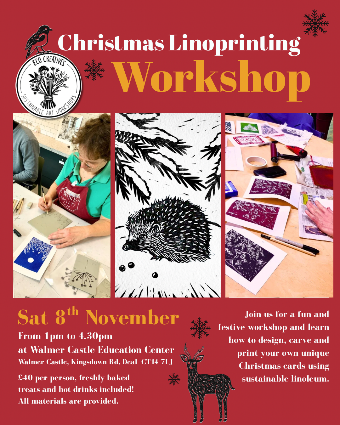 Christmas linoprinting workshop