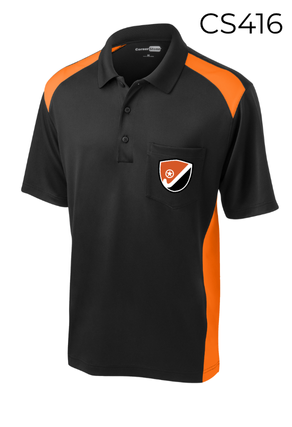 Men's Black and Orange Polo Shirt