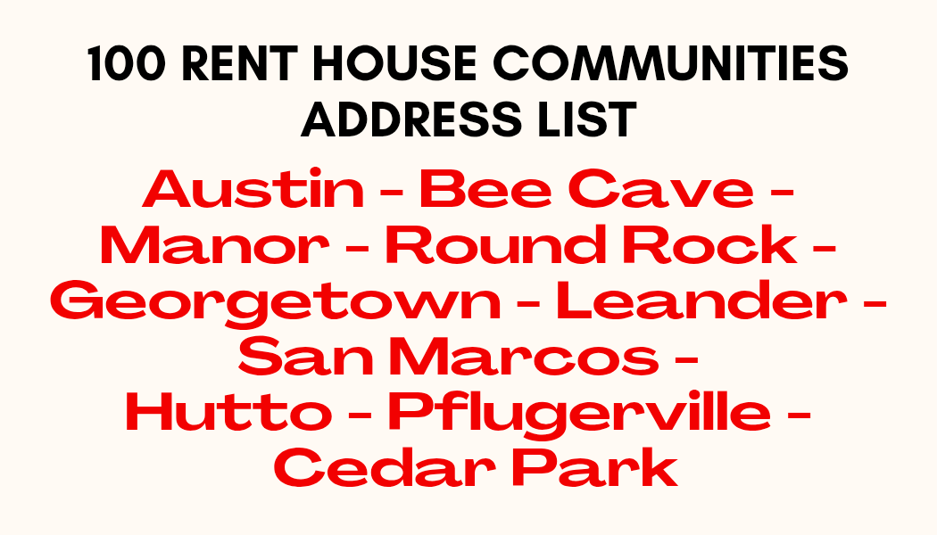 AUS 100 Rent House Communities Address List