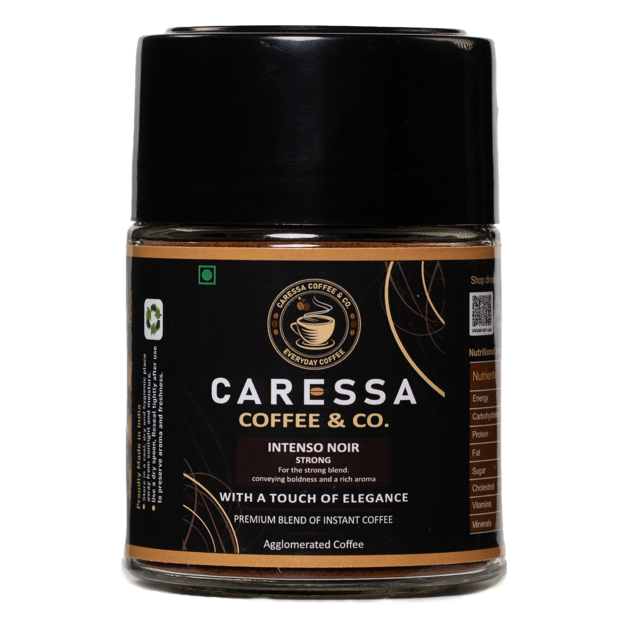 Caressa Intenso Noir – Strong Premium Instant Coffee (50g)