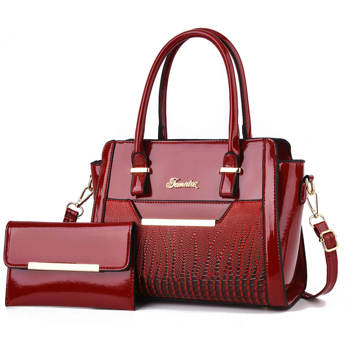 PU Leather Women's Premium Handbags 2-Piece Set