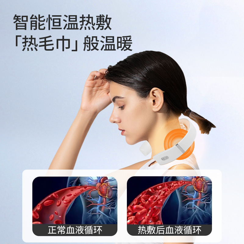 Intelligent Charging Cervical Massager - Shiatsu Neck & Shoulder Massager with Heat  Portable Deep Tissue Kneading for Pain Relief, HomeOfficeCar Use