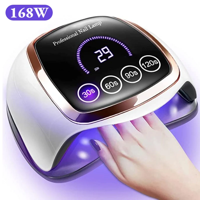 Professional UV LED Nail Lamp - 48W Salon Gel Polish Dryer with 4 Timer Settings & Auto Sensor  Fast Curing for All Gel Nails, Manicure Tools (White)