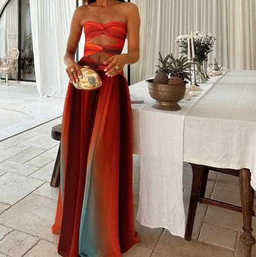 Women Elegant Multicolor Evening Dress