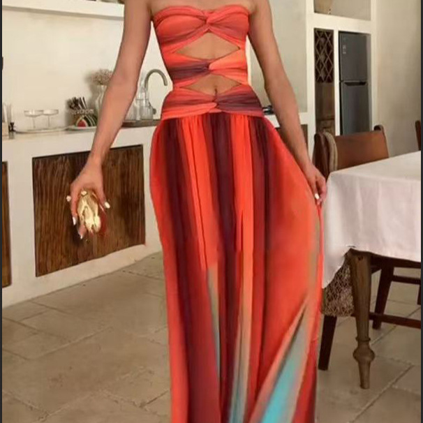 Women Elegant Multicolor Evening Dress