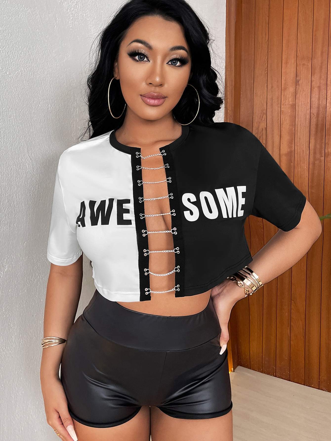 Awesome Black and White Crop Top