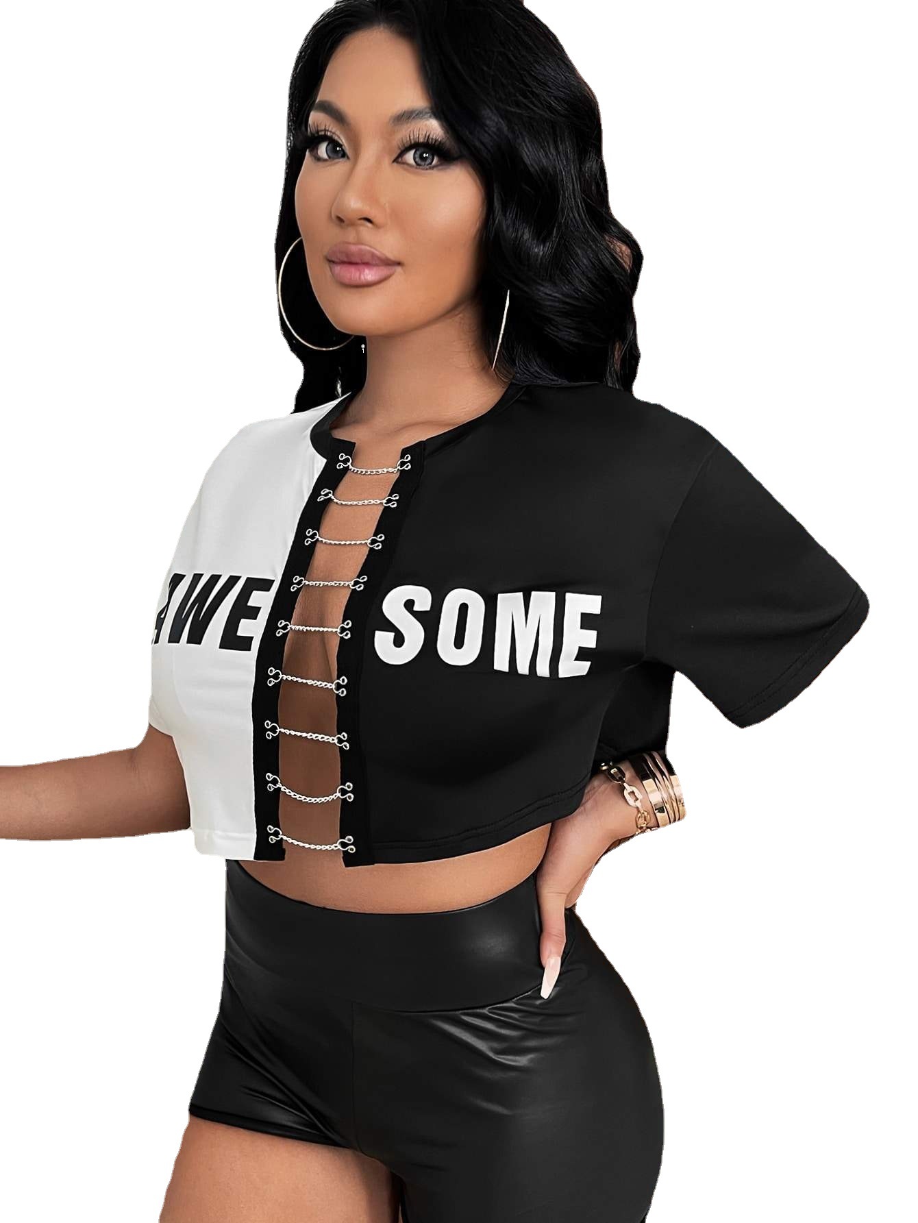 Awesome Black and White Crop Top