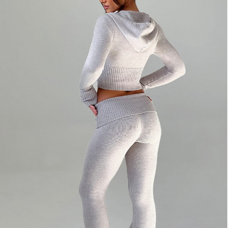 Spring 2025 Women's Hooded Tracksuit Set - European Slim-Fit Casual Two-Piece (Top + Pants) - Cross-Border Fashion Jogger Suit"
