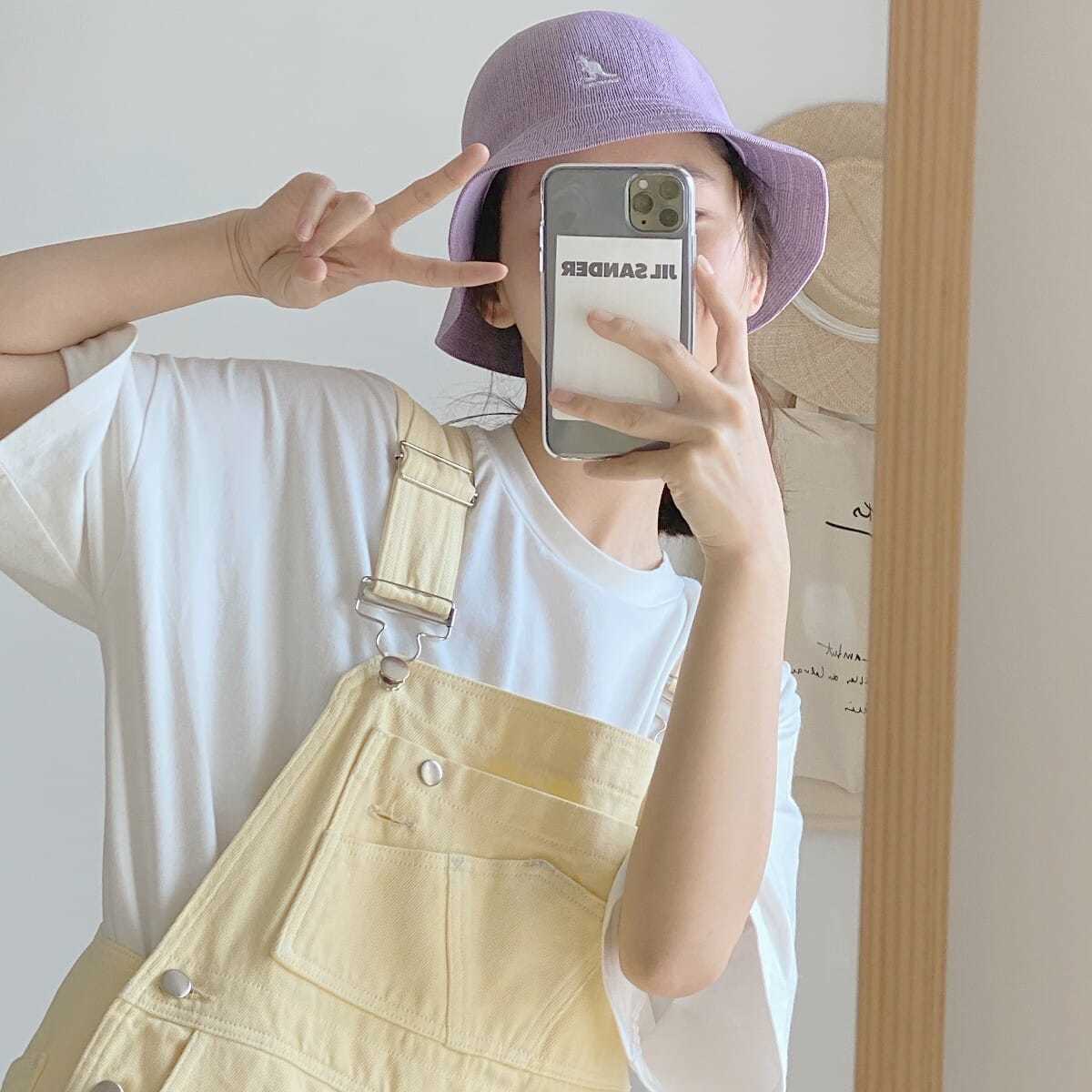 Attractive Cream Yellow Age-reducing Slimming Straight Leg Wide-leg Trousers Loose Denim Overalls Women's Summer New Arrival
