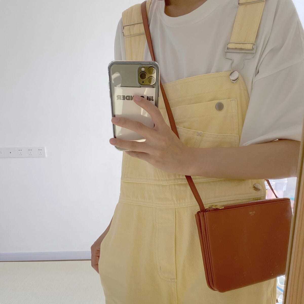 Attractive Cream Yellow Age-reducing Slimming Straight Leg Wide-leg Trousers Loose Denim Overalls Women's Summer New Arrival