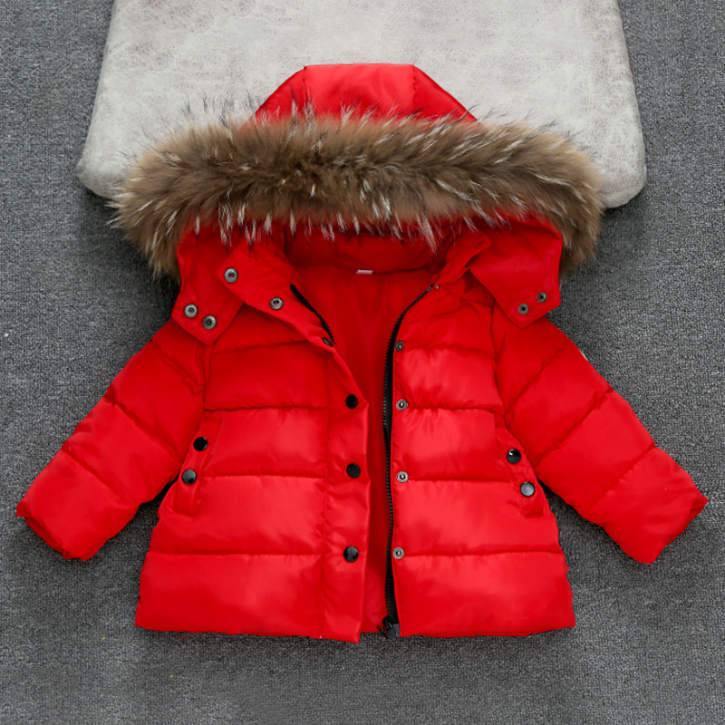 Children's Clothing Winter Cotton-padded Clothes Girls' Thickened Down Cotton-padded Coat For Boys And Babies Winter Wear Wool Collar Neutral