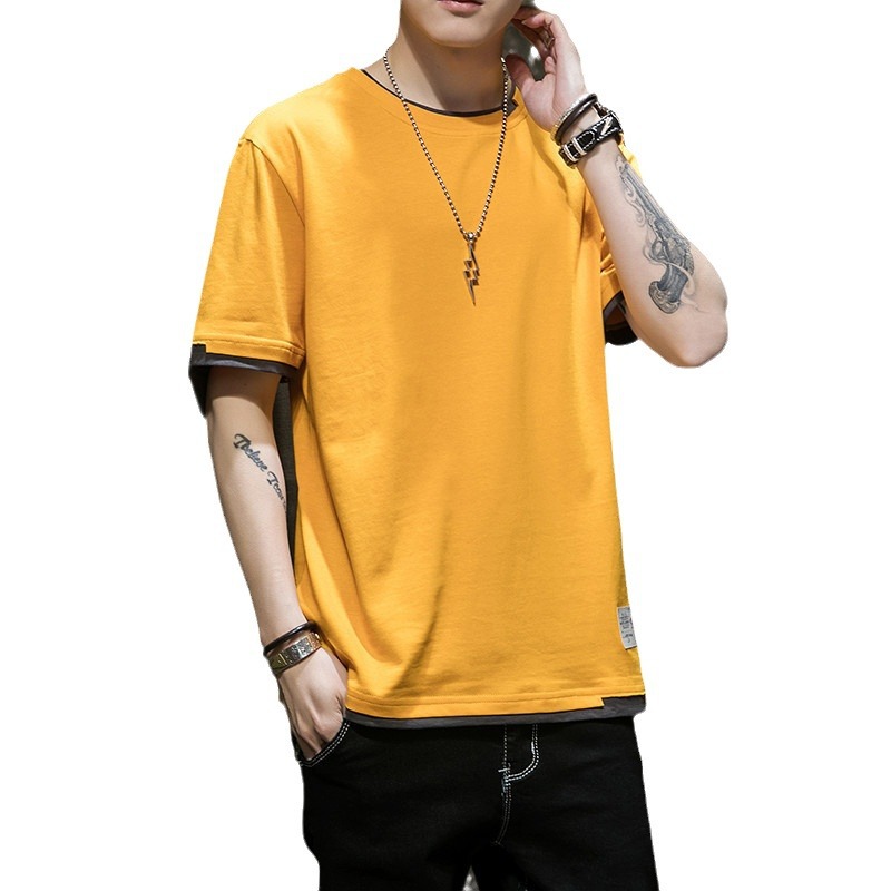 New Summer Pure Cotton T-shirt Short-sleeved T-shirt Men's Top Clothes