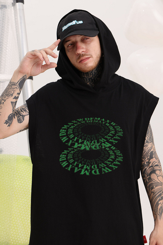 American Street Retro Men's Hooded Ves Spring And Summer New Ins Hip-hop Fashion Brand Sleeveless T-shirt For Men