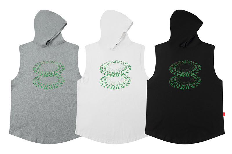 American Street Retro Men's Hooded Ves Spring And Summer New Ins Hip-hop Fashion Brand Sleeveless T-shirt For Men
