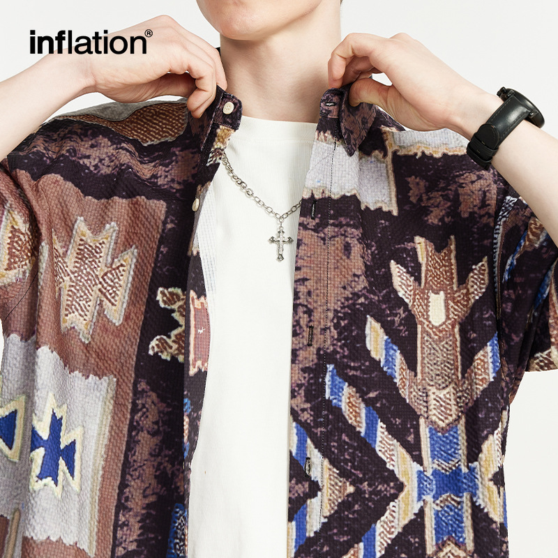Spring And Summer New Street Fashion Brand Loose Men's Short Sleeve Lining