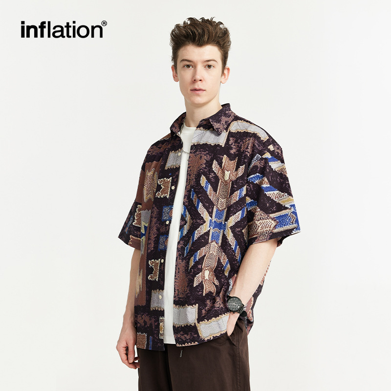 Spring And Summer New Street Fashion Brand Loose Men's Short Sleeve Lining