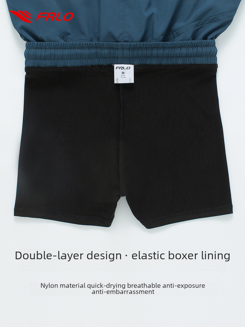 Beach Pants Men's Quick-drying Waterproof Loose Plus Size Double-layer Anti-embarrassment Men's Boxer Casual Swimming Trunks