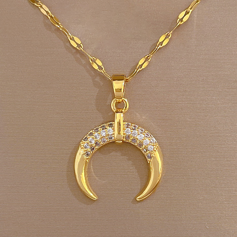 Crescent Curved Light Luxury Cross-border Banquet Wedding Necklace Women's 