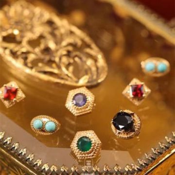 Medieval Classic Western Rainbow Colorfuled Zircon Necklace