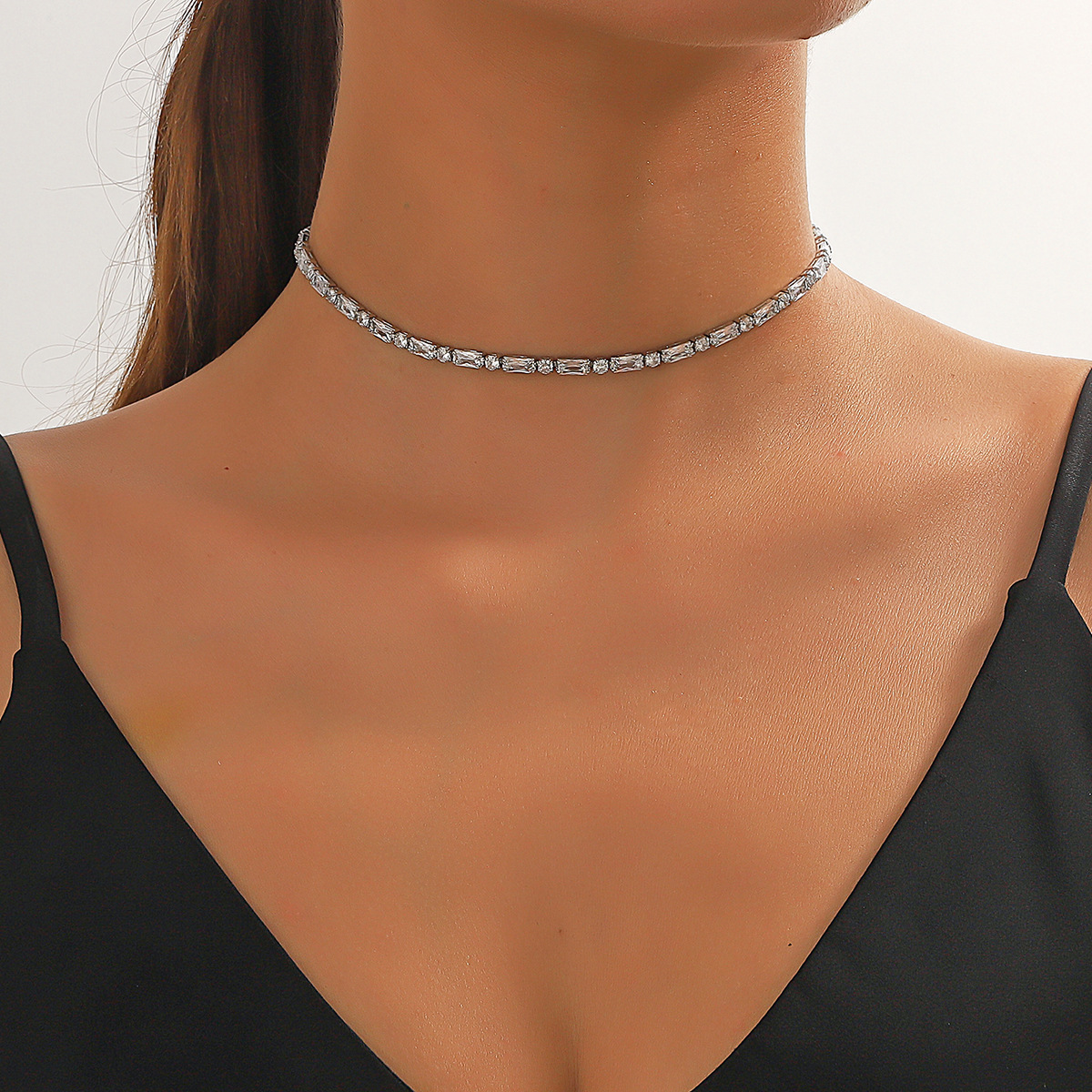 American Simple Zircon Personality Chain Necklace Clavicle Chain Fashion