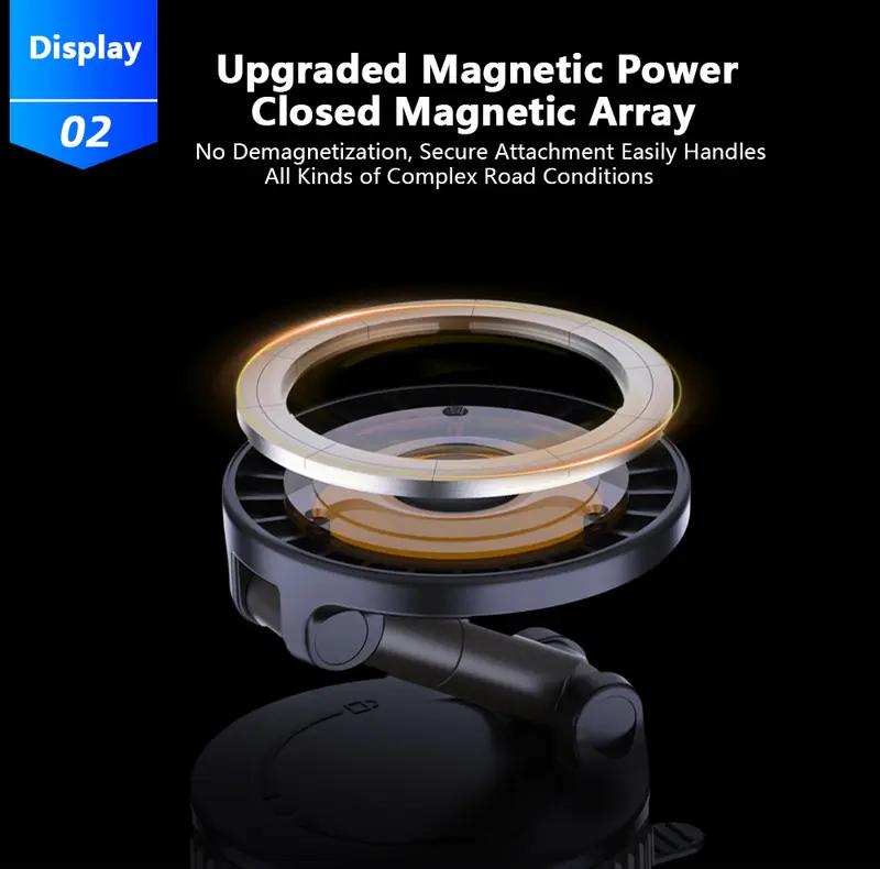 Universal Magnetic Car Phone Holder with Vacuum Suction – 360° Rotatable