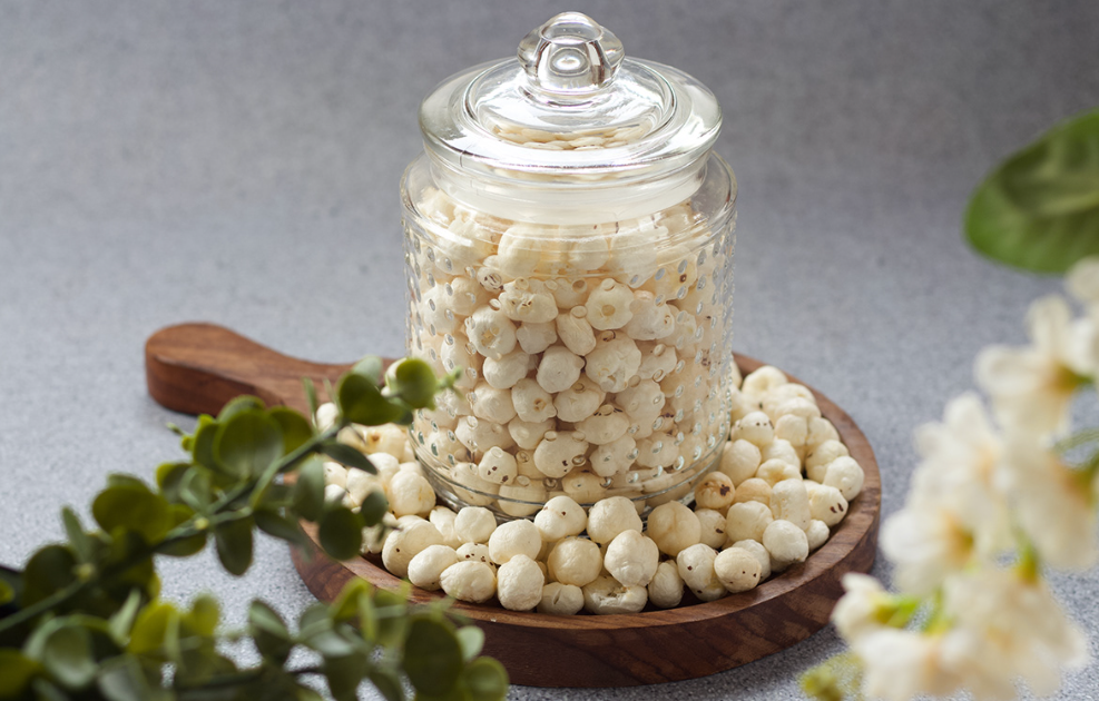 Glass Jar with Foxnuts