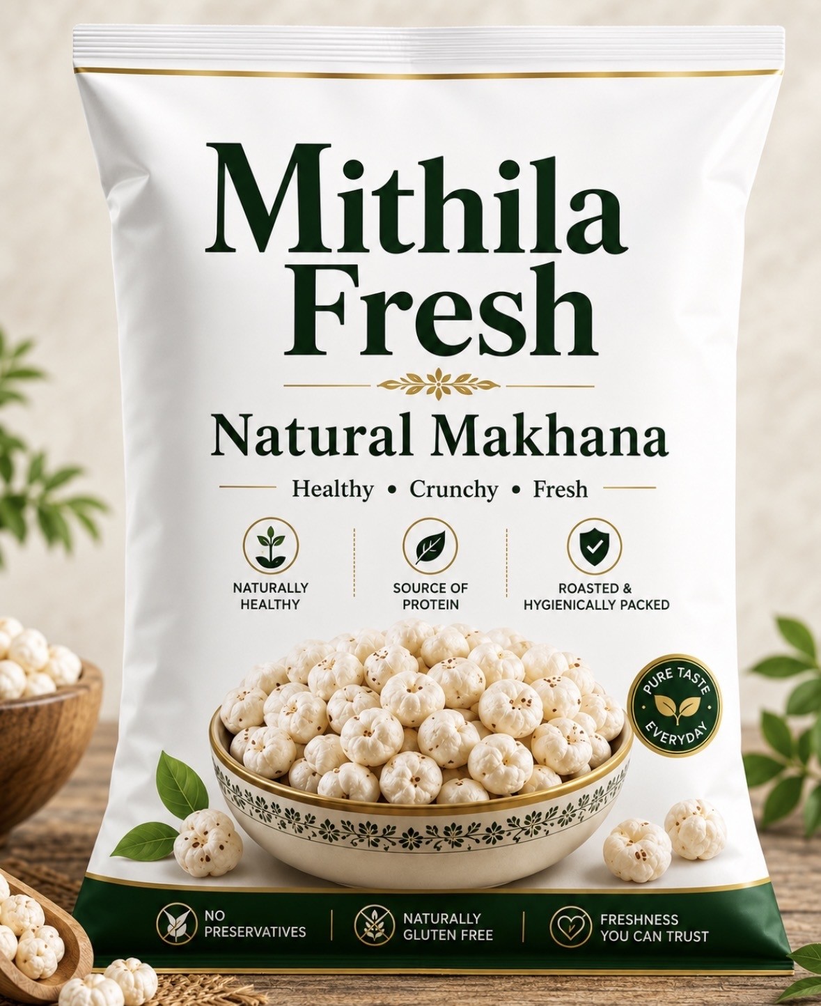 Raw Makhana 1 kg (6+ suta)