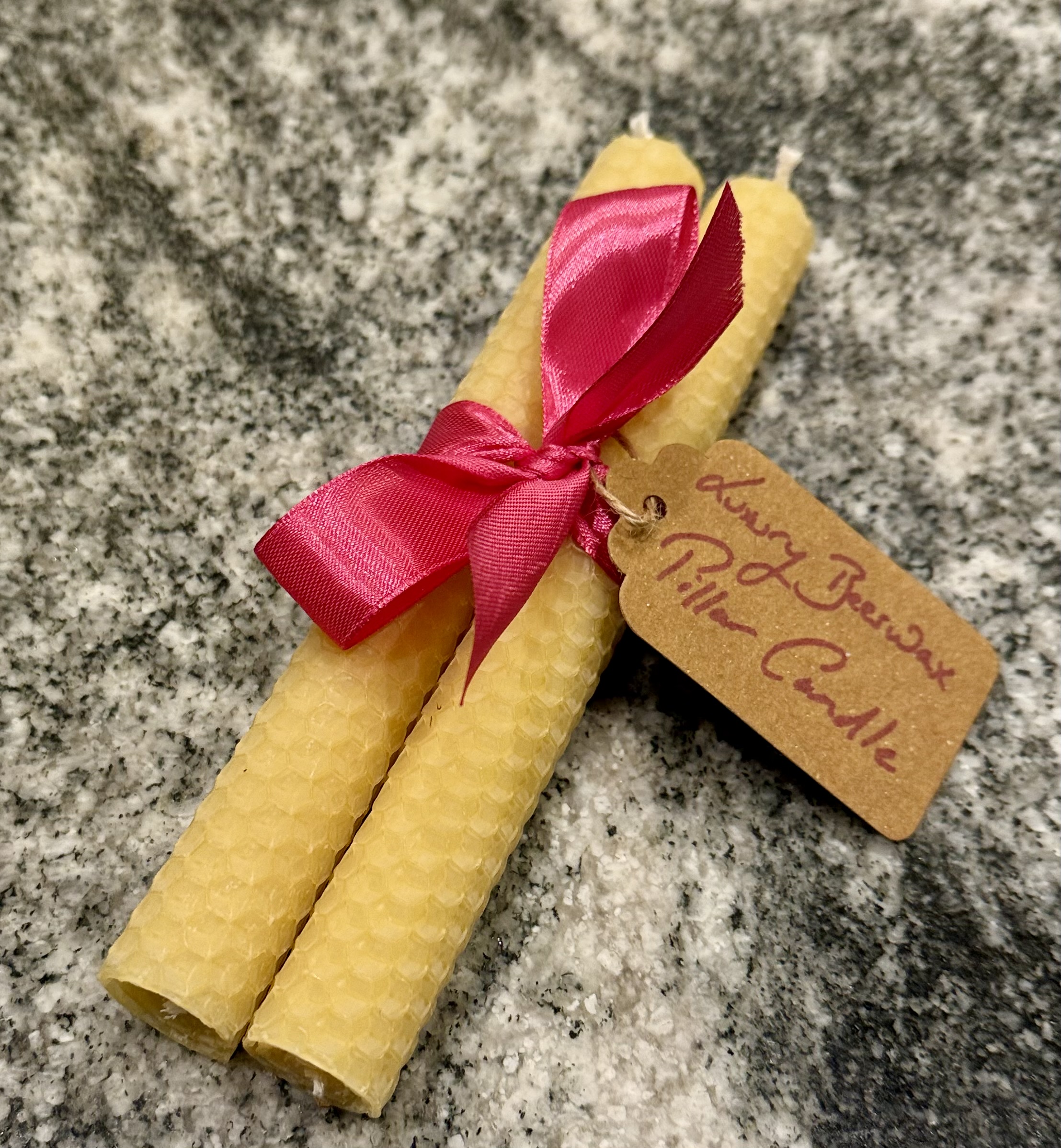 Hand Rolled Beeswax Candle (Pair)