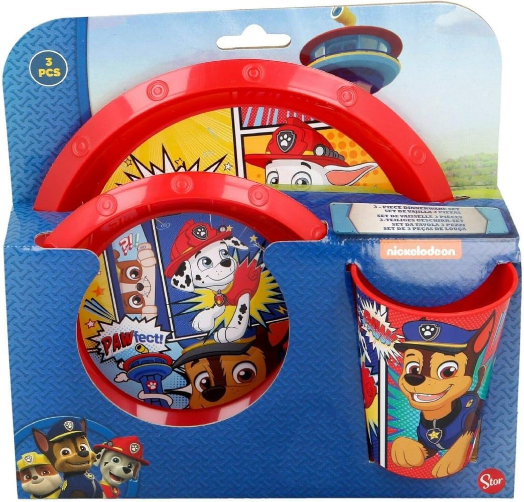 Your Favourite Cartoon Character 3pc Breakfast and dinner Set Inc Plate, Tumbler, Bowl, re-usable Plastic 