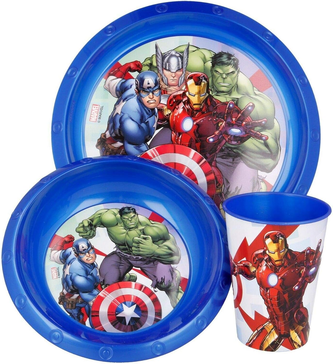Your Favourite Cartoon Character 3pc Breakfast and dinner Set Inc Plate, Tumbler, Bowl, re-usable Plastic 