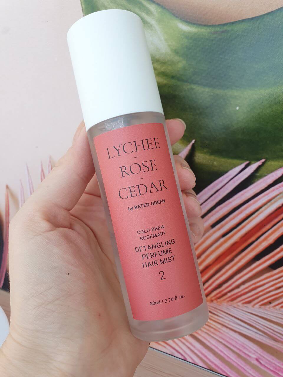 Парфумований міст для волосся Rated green Detangling Perfume Hair Mist 2 lychee-rose-cedar 80 мл