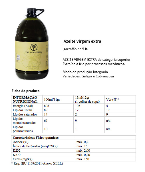 Encanto da Brisa Extra Virgin Olive Oil - 5l bottle